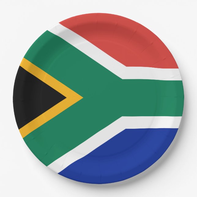 South Africa Flag Paper Plates (Front)