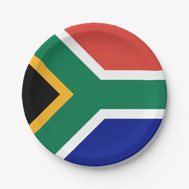 South Africa Flag Paper Plates (Front)