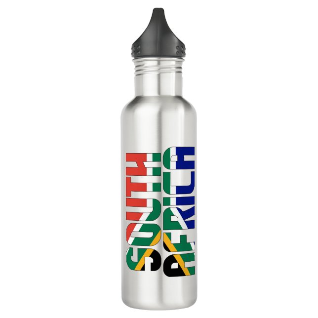 South Africa Flag Patriotic Stainless Steel Water Bottle (Left)