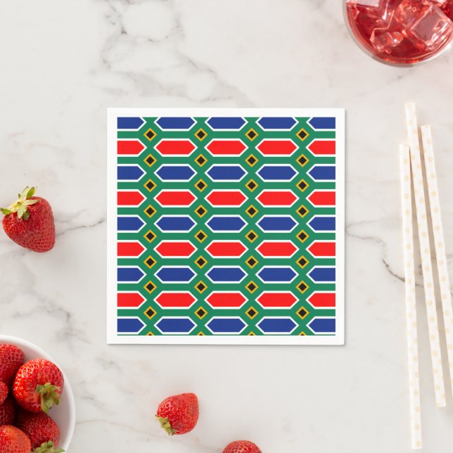South Africa flag pattern Napkins (Insitu)