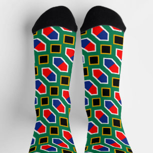 South Africa flag pattern Socks