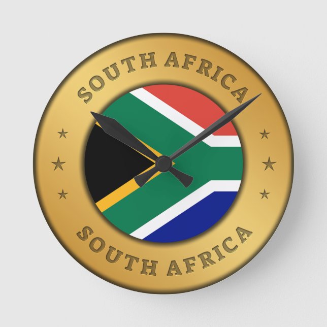 South Africa Flag Round Clock (Front)