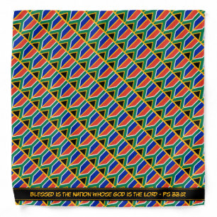 SOUTH AFRICA FLAG Scripture Cravat Neckerchief Bandana