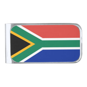South Africa flag Silver Finish Money Clip