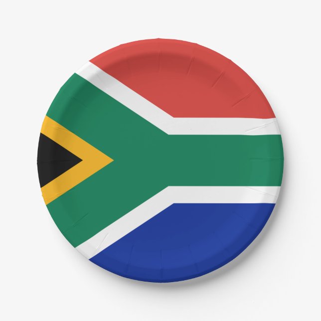 South Africa Flag South African Patriotic Paper Plates (Front)