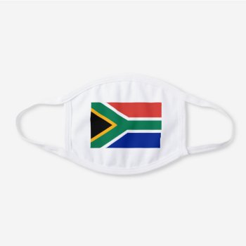 South Africa Flag South African Patriotic White Cotton Face Mask by YLGraphics at Zazzle