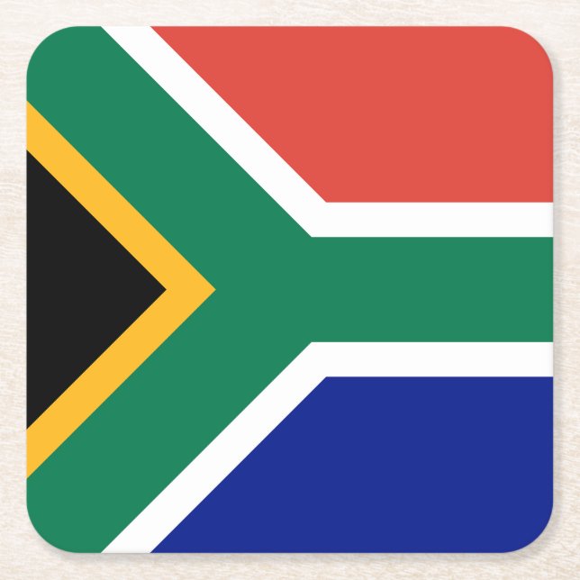 South Africa Flag Square Paper Coaster (Front)