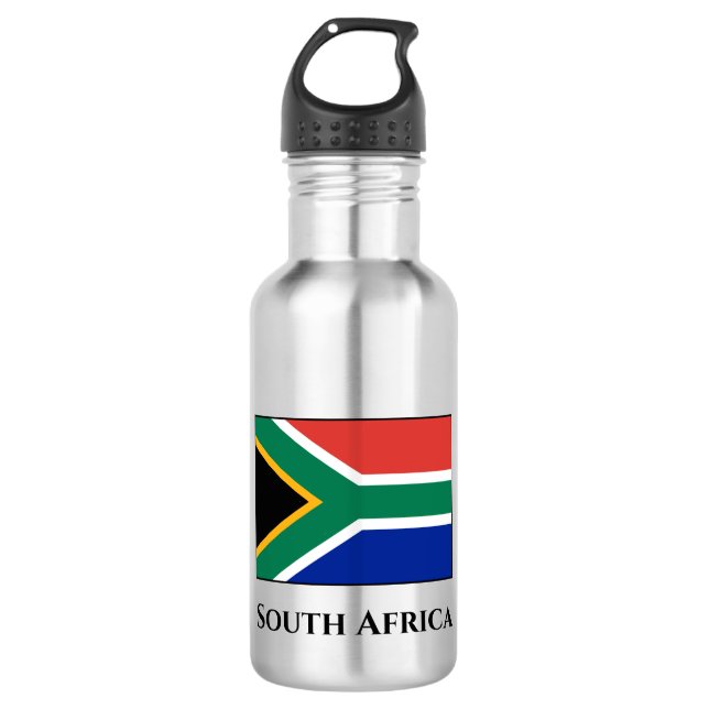 South Africa Flag Stainless Steel Water Bottle (Front)