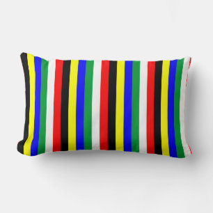South Africa flag stripes lines symbol Lumbar Pillow