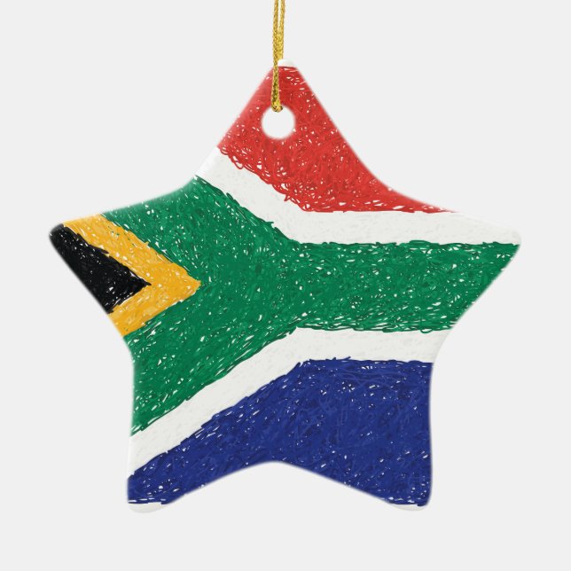 South Africa Flag Theme Ceramic Ornament (Front)