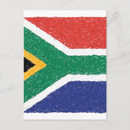 South Africa Flag Theme Postcard