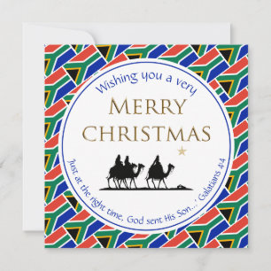 SOUTH AFRICA FLAG Three Wise Men Christmas Holiday Card