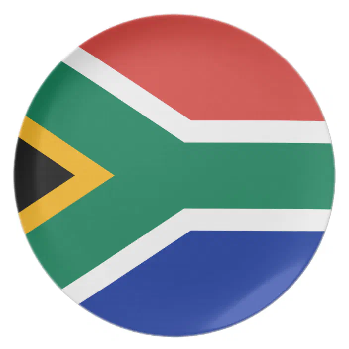 communicatie rit Prestatie South Africa Flag - Vlag van Suid-Afrika Plate | Zazzle.com