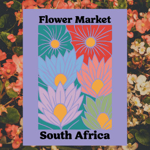 South Africa Flower Market Colorful Proteas Postcard