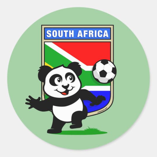 South Africa Football Panda Classic Round Sticker