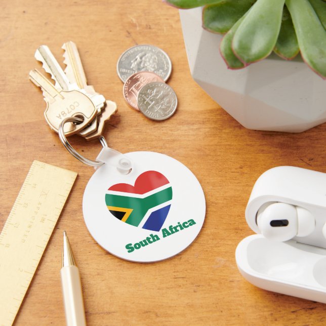 South Africa Heart Flag Keychain (Desk)