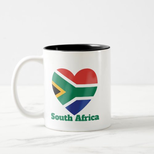 South Africa Heart Flag Two_Tone Coffee Mug