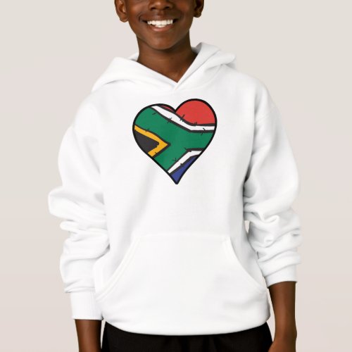 South Africa Heart South African Flag Hoodie