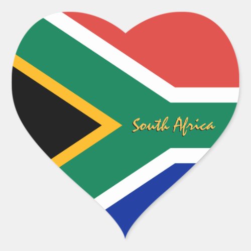 South Africa Heart Sticker Patriotic African Flag Heart Sticker