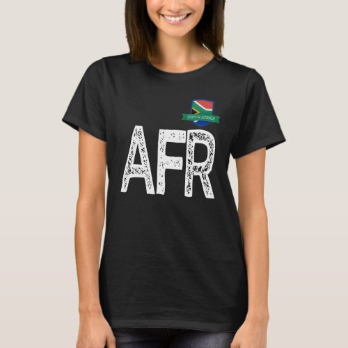 South Africa Human-Flag Letter A and F and R South T-Shirt