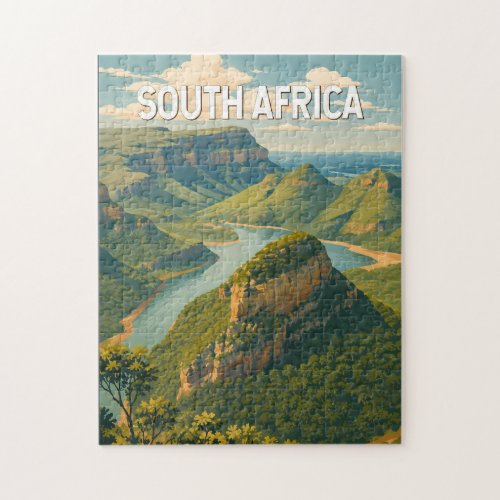 South Africa Illustration Travel Art Vintage Jigsaw Puzzle