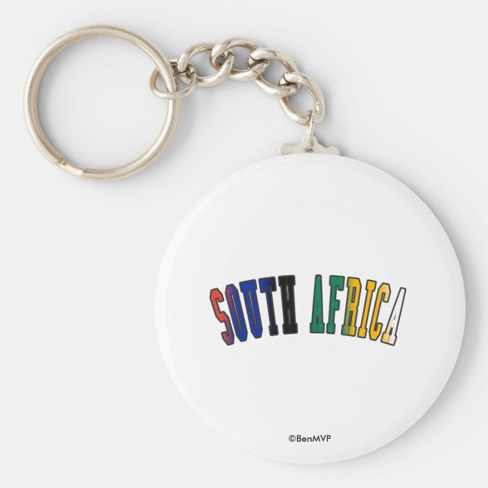 South Africa in National Flag Colors Keychain