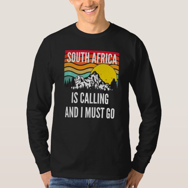 South Africa Is Calling And I Must Go, Wavy Sunset T-Shirt (Front)