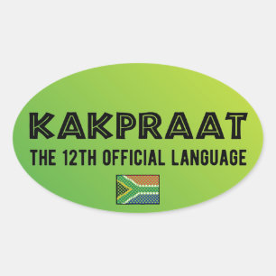 South Africa KakPraat Funny 12th Official Language Oval Sticker