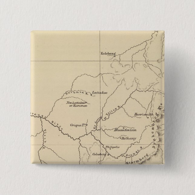 South Africa Lithographed Map Button (Front)