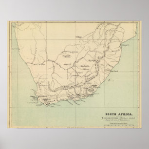South Africa Lithographed Map Poster