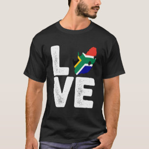 South Africa Love Pride flag Map Black History Mon T-Shirt