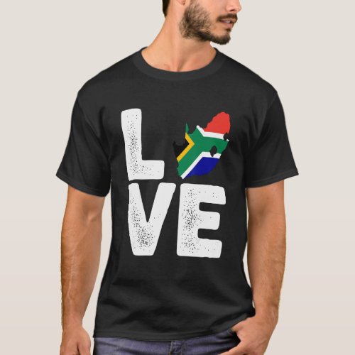 South Africa Love Pride flag Map Black History Mon T_Shirt