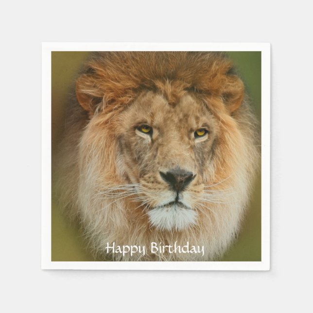 South Africa Majestic Lion Close up Paper Napkins (Front)