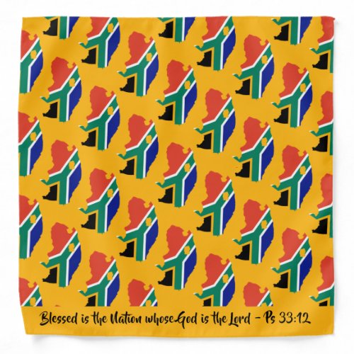 SOUTH AFRICA MAP Blessed Nation Neckerchief Cravat Bandana