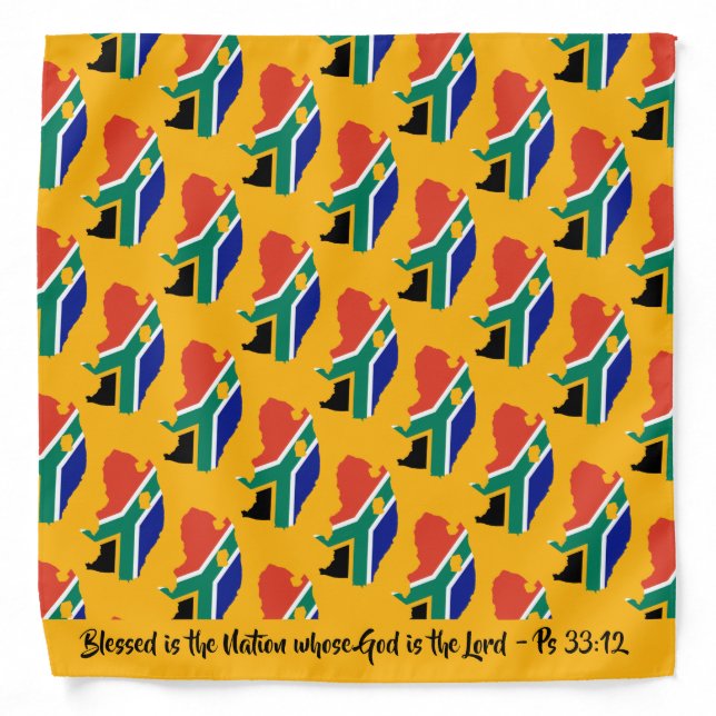 SOUTH AFRICA MAP Blessed Nation Neckerchief Cravat Bandana (Front)