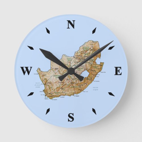 South Africa Map Clock