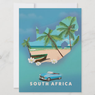 South Africa Map Illustration travel poster. Invitation