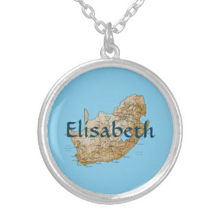South Africa Map + Name Necklace