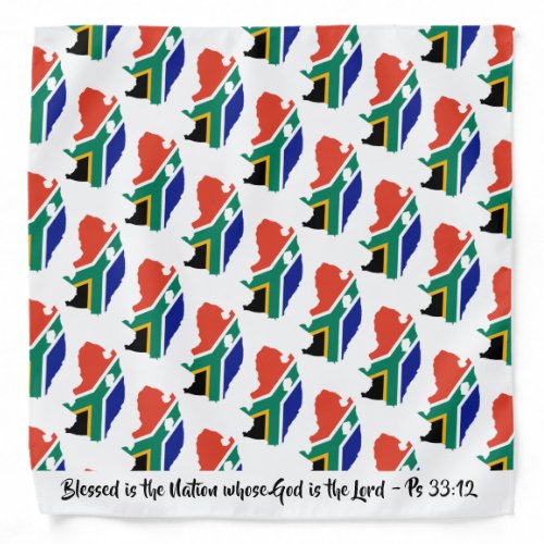 SOUTH AFRICA MAP Neckerchief Cravat Blessed Nation Bandana