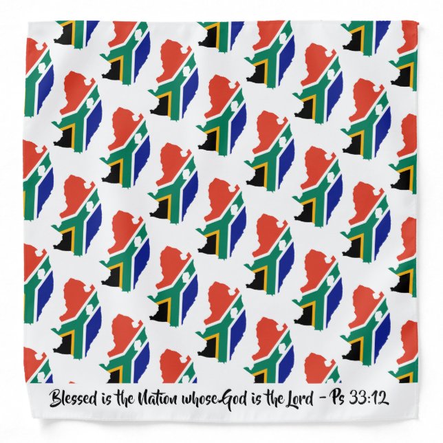 SOUTH AFRICA MAP Neckerchief Cravat Blessed Nation Bandana (Front)