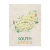 South Africa map postcard