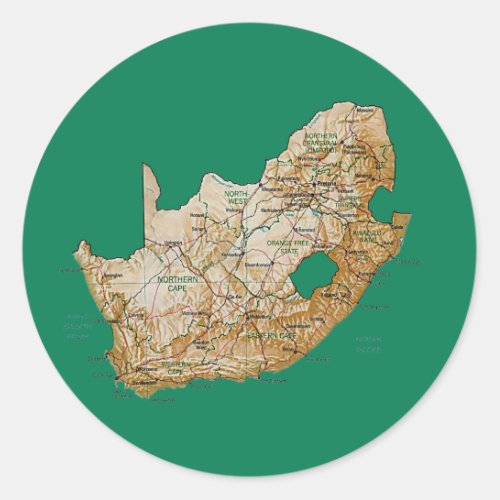 South Africa Map Sticker