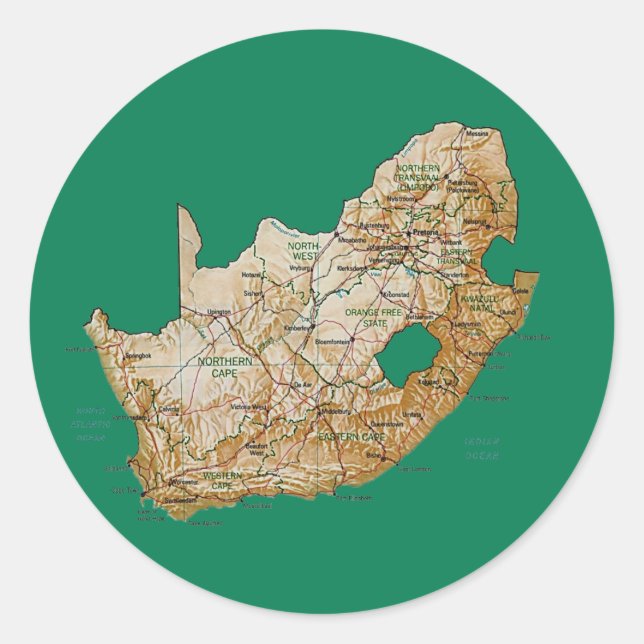 South Africa Map Sticker (Front)