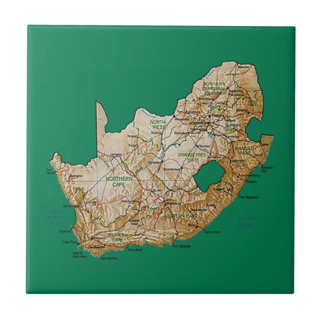 South Africa Map Tile (Front)