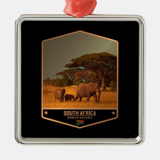 South Africa Metal Ornament (Front)