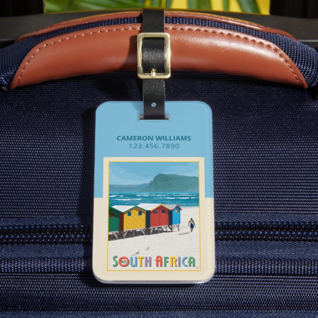 South Africa | Muizenberg Beach Luggage Tag (Front Insitu 2)