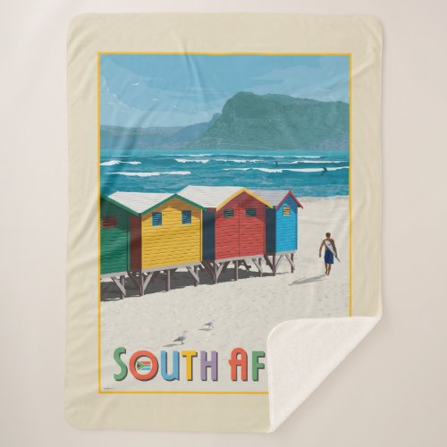 South Africa  Muizenberg Beach Sherpa Blanket