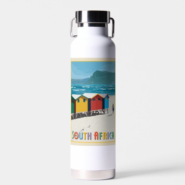 South Africa | Muizenberg Beach Water Bottle (Front)