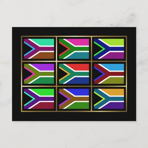 South Africa Multihue Flags Postcard