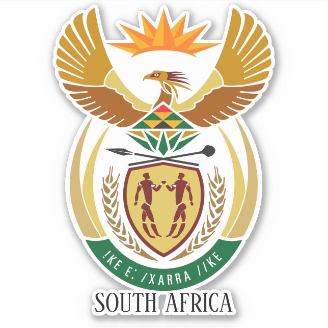 South Africa National Coat Of Arms Patriotic Sticker (Front)